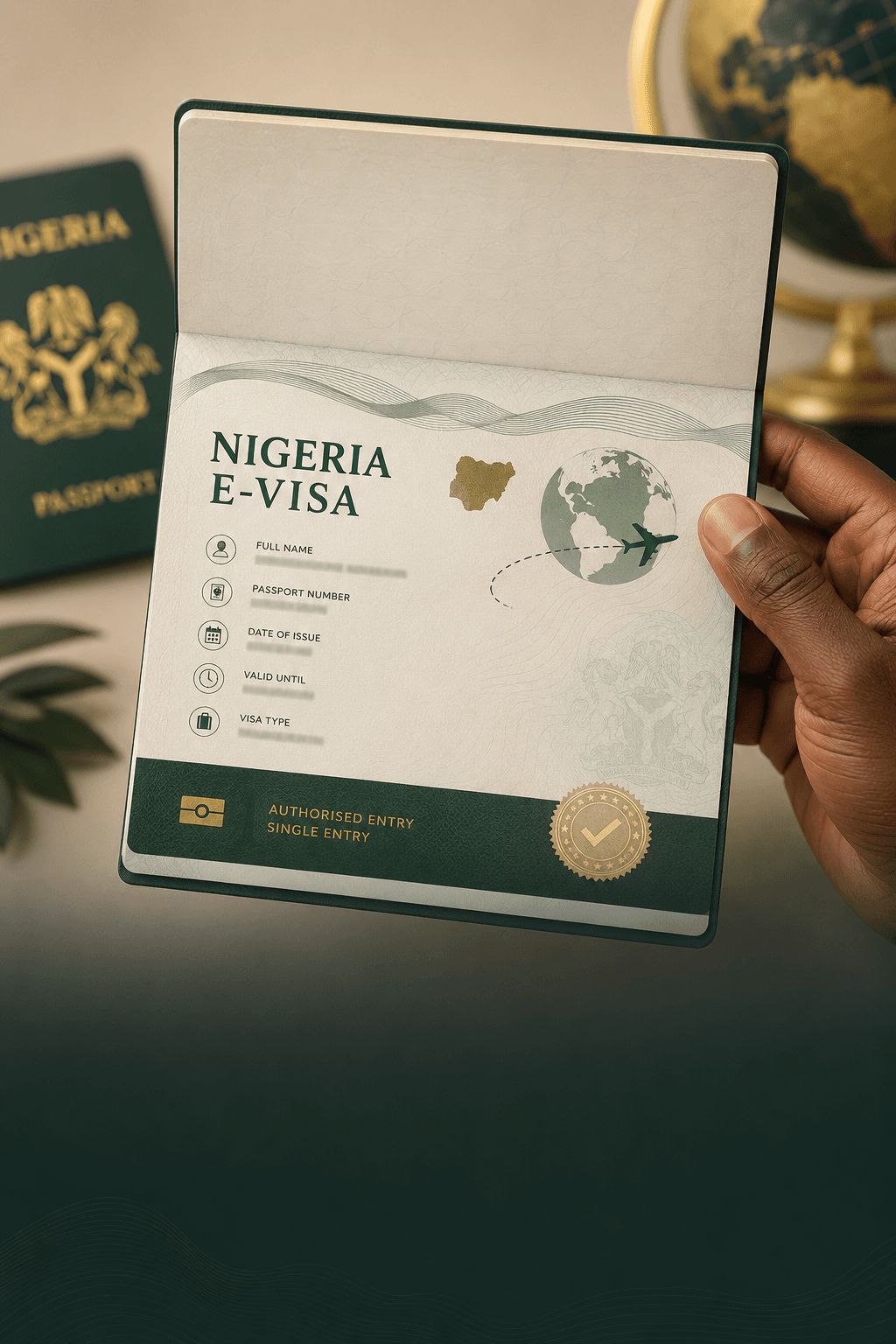Nigeria E-Visa card background