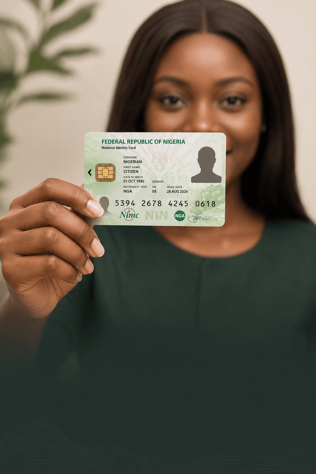 National Identification Number (NIN) card background